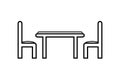 Two chairsÃÂ  and a table icon, black color. vector illustration, flat design style Royalty Free Stock Photo